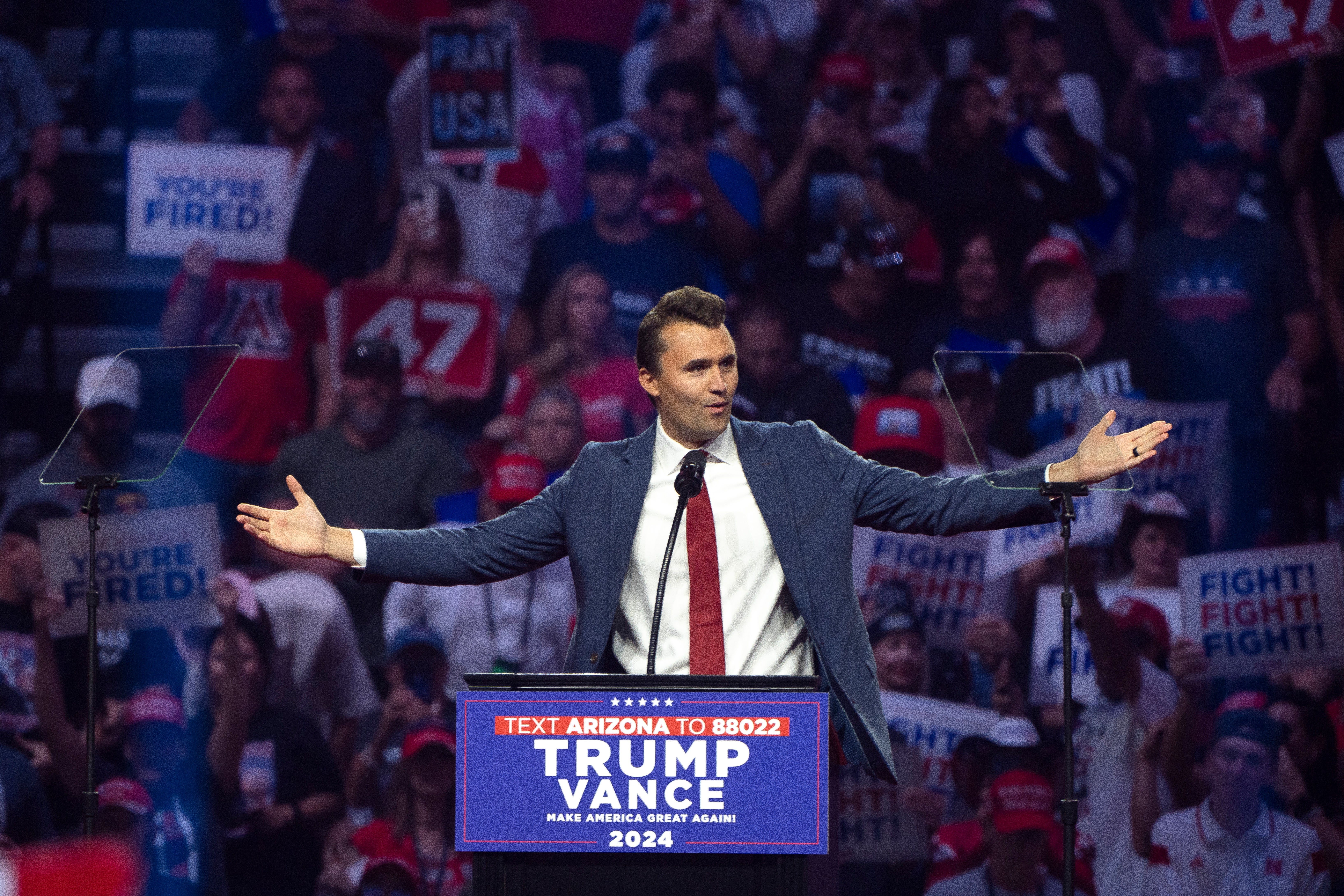 Kirk used his influence to campaign for Trump in the 2024 presidential election