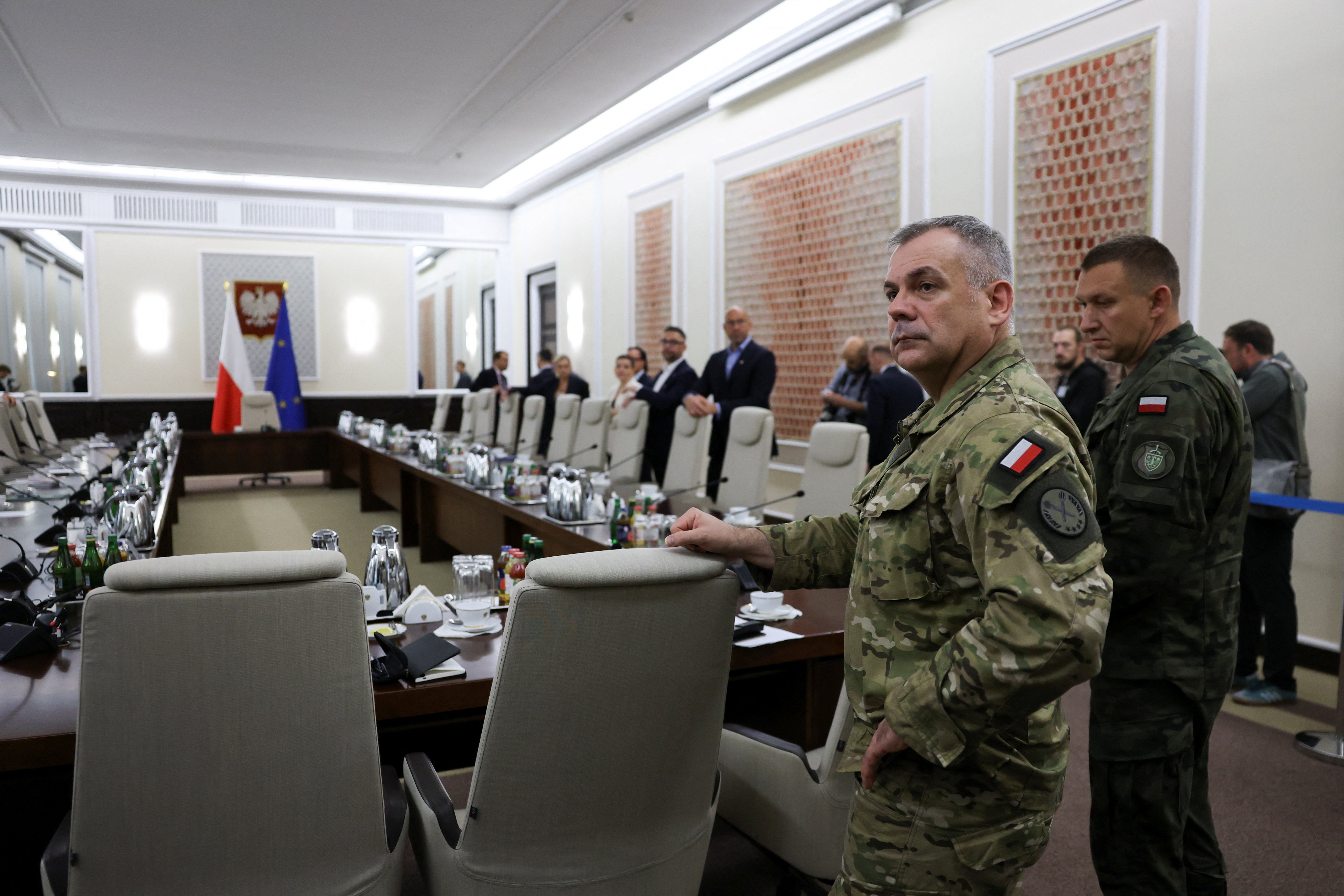 General Wieslaw Kukula, chief of the General Staff of the Polish Armed Forces arrives for an extraordinary government meeting at the Chancellery of the Prime Minister, following violations of Polish airspace during a Russian attack on Ukraine, in Warsaw, Poland