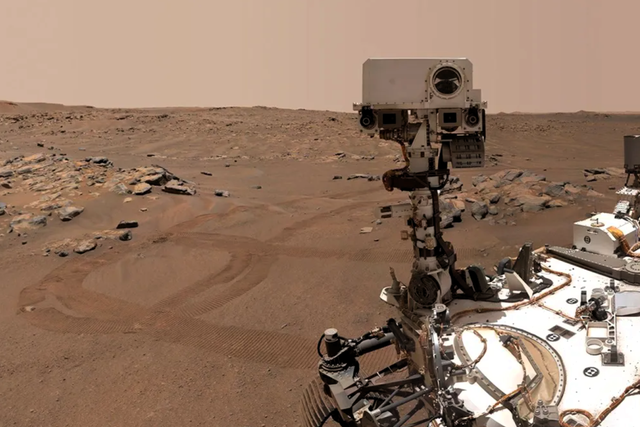<p>Nasa's Mars rover Perseverance takes a selfie on 10 September, 2021</p>