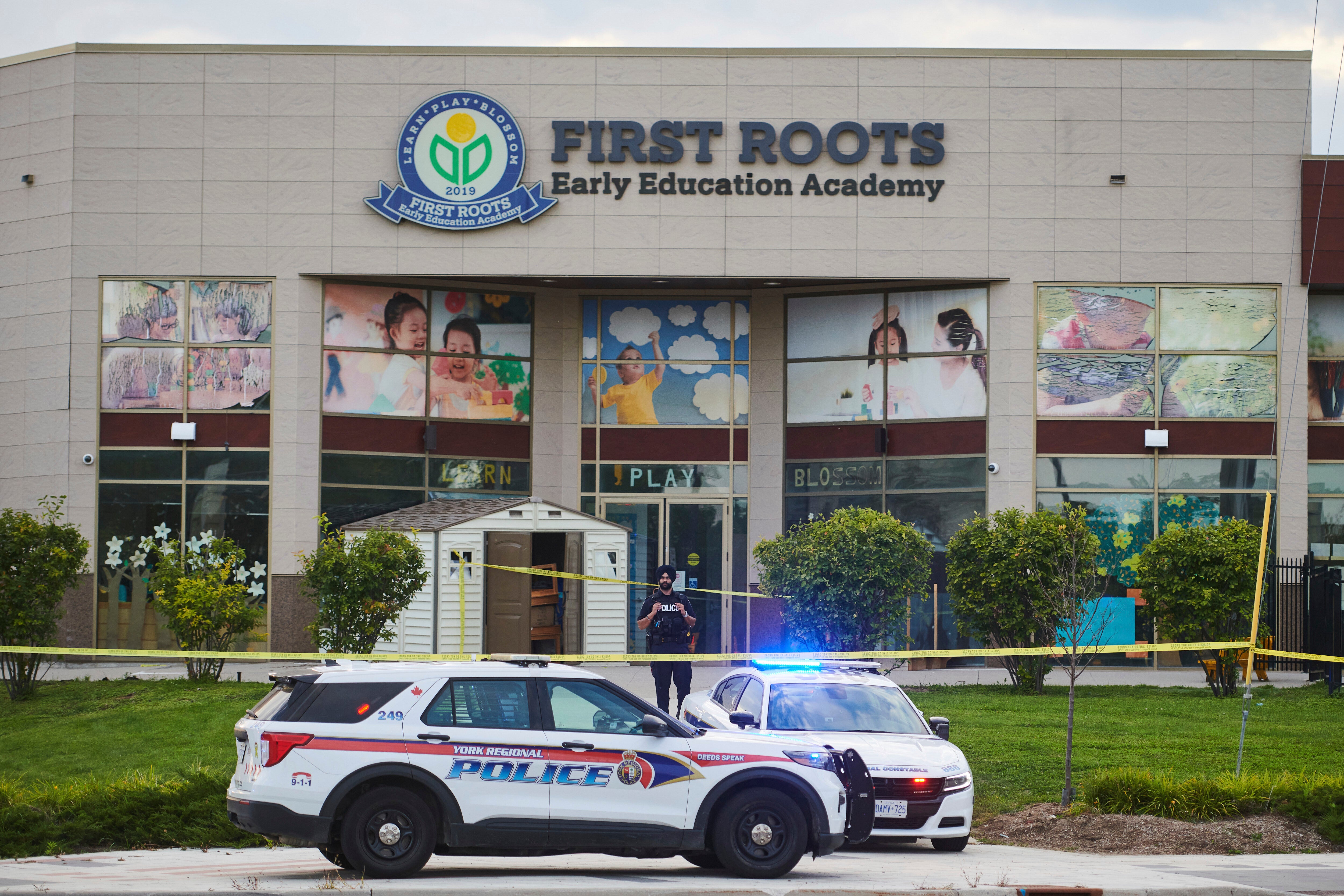 Police on the scene after the crash