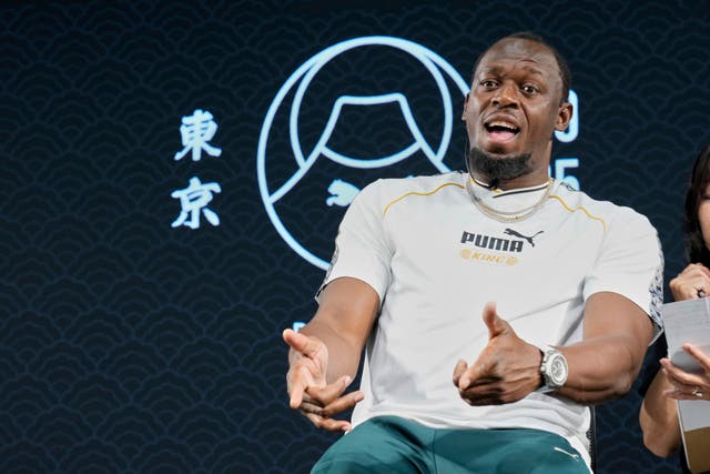 <p>Usain Bolt speaking ahead of the World Championships in Tokyo</p>