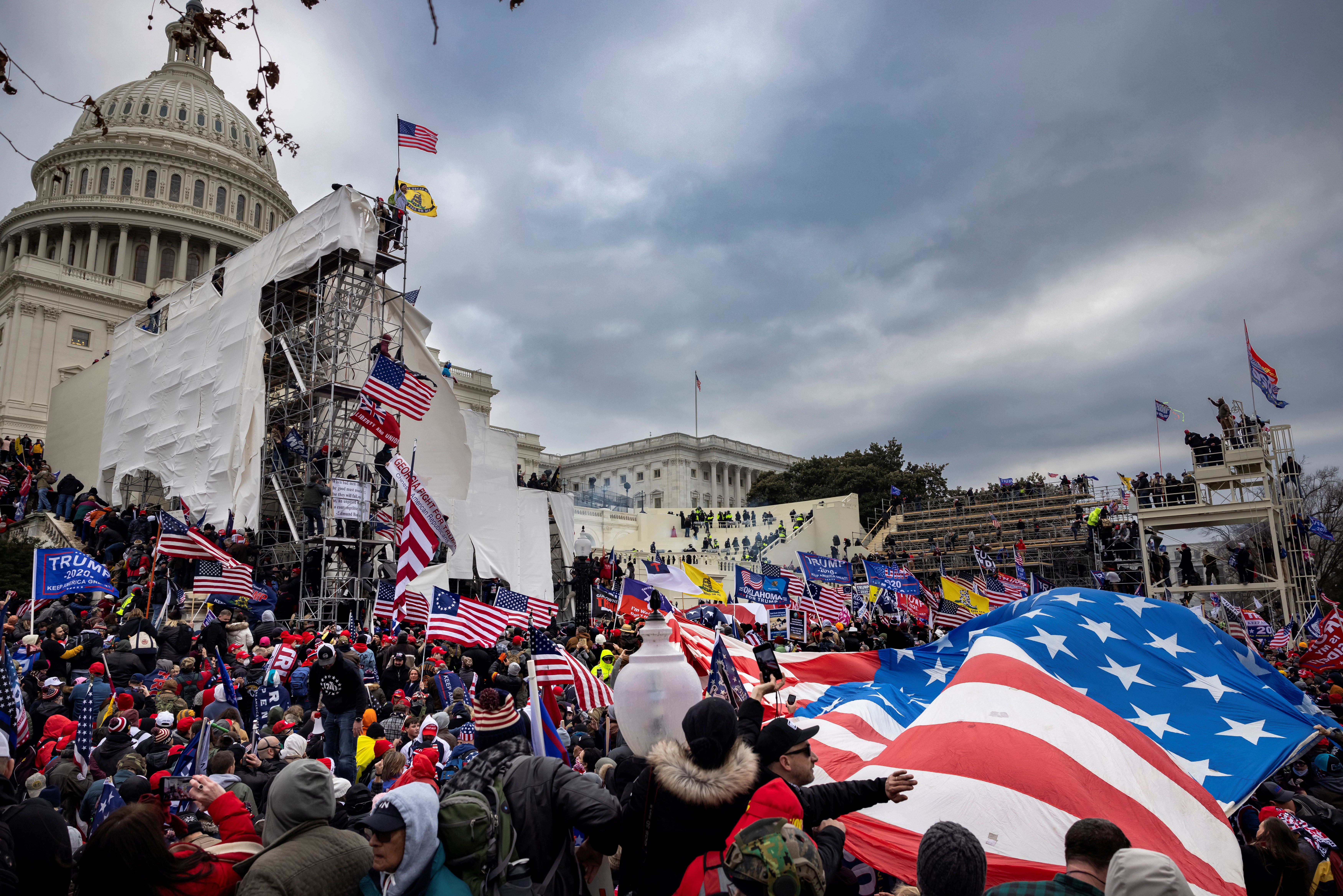 Over half, 54 percent, of respondents to the survey think political violence in the U.S. will worsen over the next few years, while 27 percent think it will remain about the same, and 14 percent think it will ease