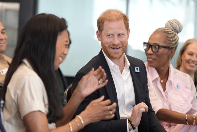 The Duke of Sussex was upbeat during his visit to see the Diana Award (Aaron Chown/PA)