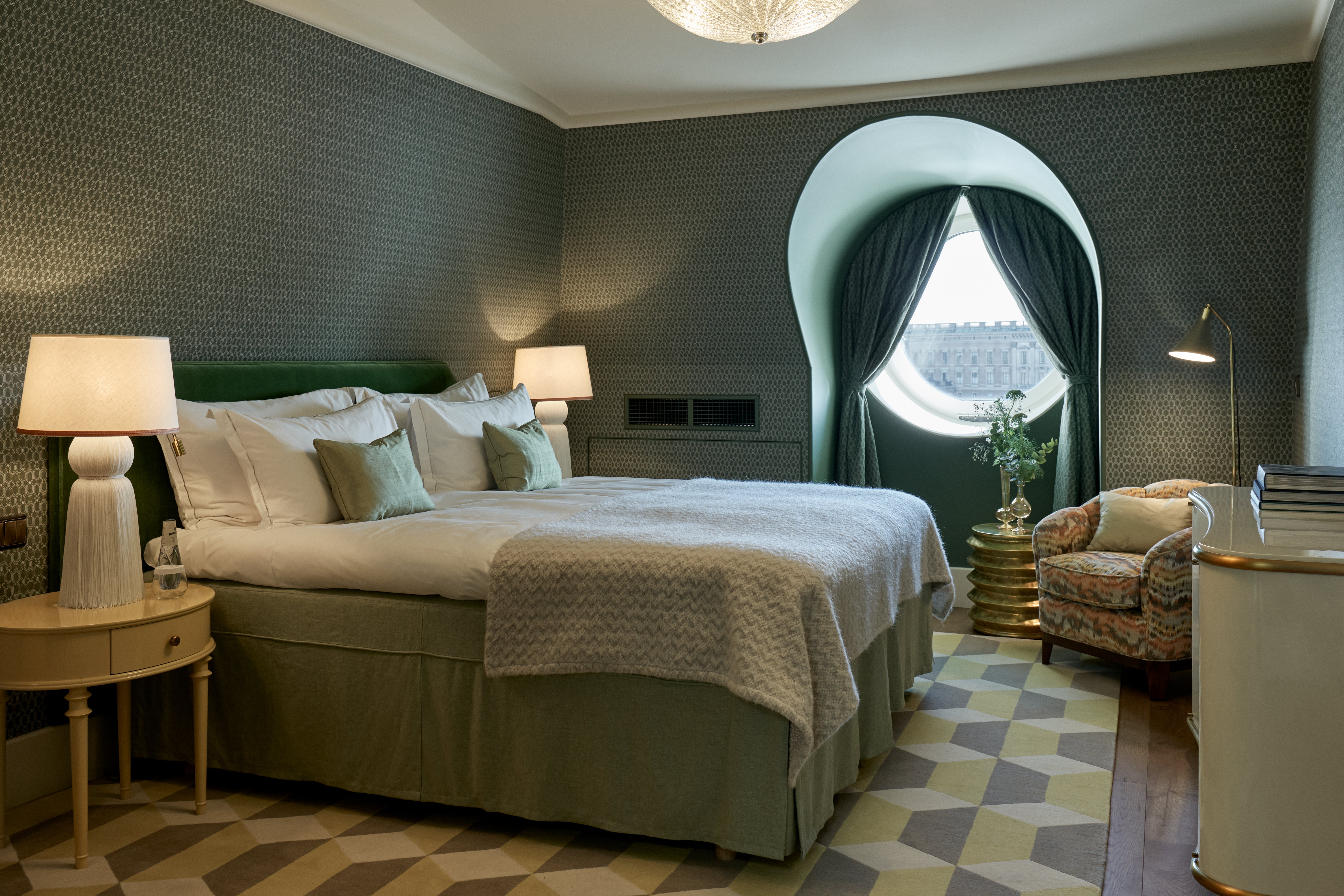 Rooms have varying interiors at Grand Hotel