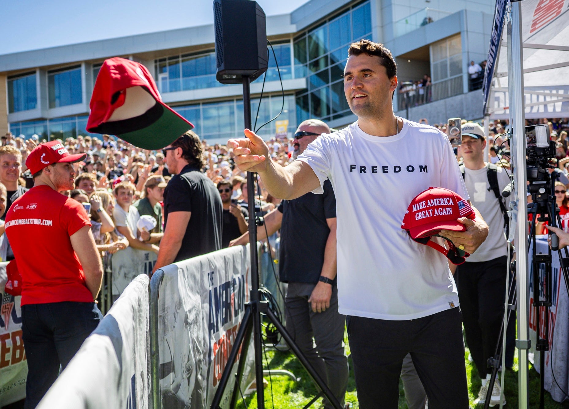 The person who fatally shot Charlie Kirk, was in custody on Friday morning, President Donald Trump said