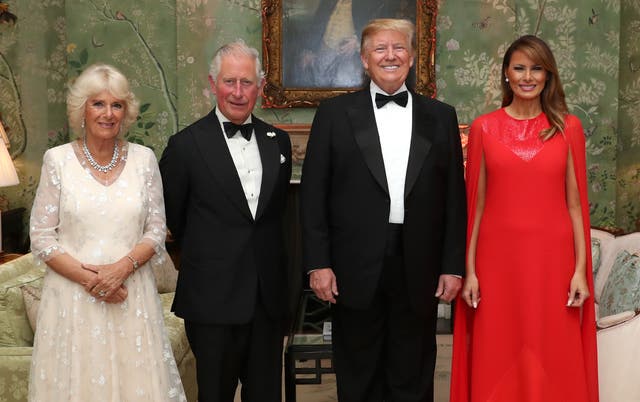 <p>The King and Queen, who were then the Prince of Wales and Duchess of Cornwall, met with Donald Trump and his wife Melania during their previous state visit in 2019 (Chris Jackson/PA)</p>