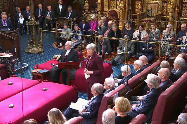 Baroness Theresa May said a friend had branded the Bill a ‘licence to kill’ (Parliament TV/PA)