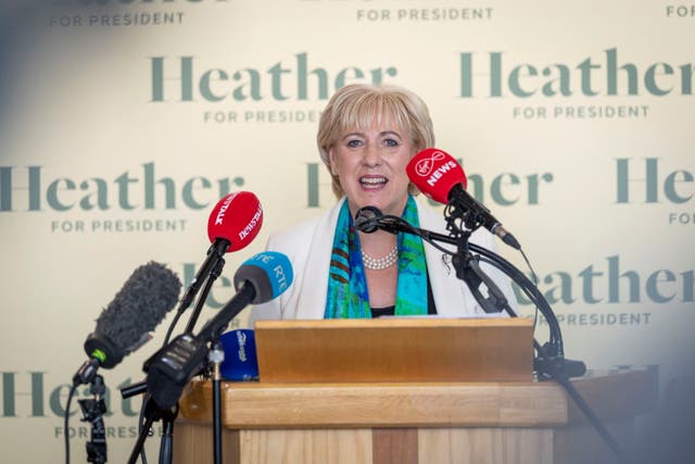 Heather Humphreys launching her campaign at the Monaghan Peace Campus (Fergus Phillips/Fine Gael/PA)