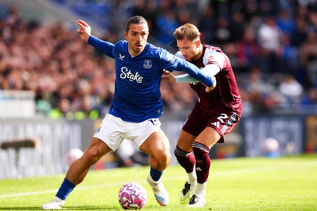 Jack Grealish (left) and Matty Cash battled for the ball in the goalless draw (Tim Markland/PA)
