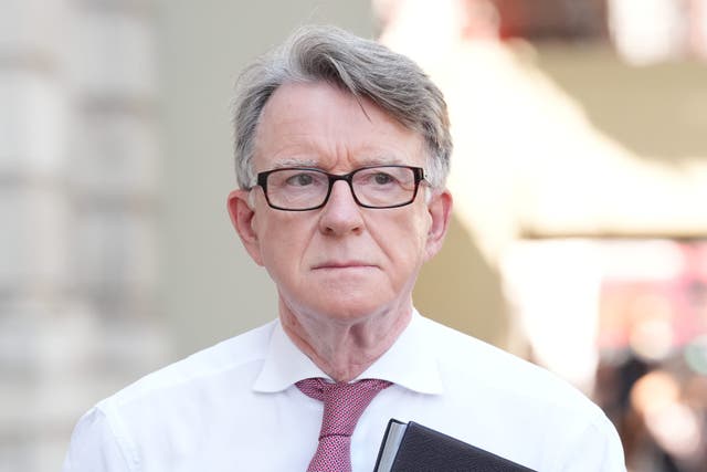 Lord Peter Mandelson was sacked as the UK’s representative in Washington on Thursday (Jonathan Brady/PA)