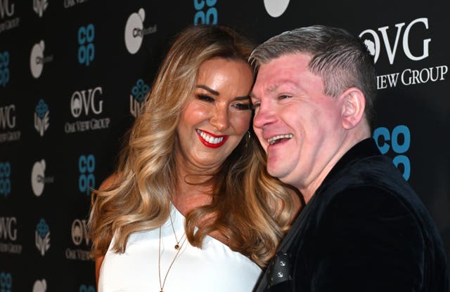 <p>Claire Sweeney and Ricky Hatton</p>