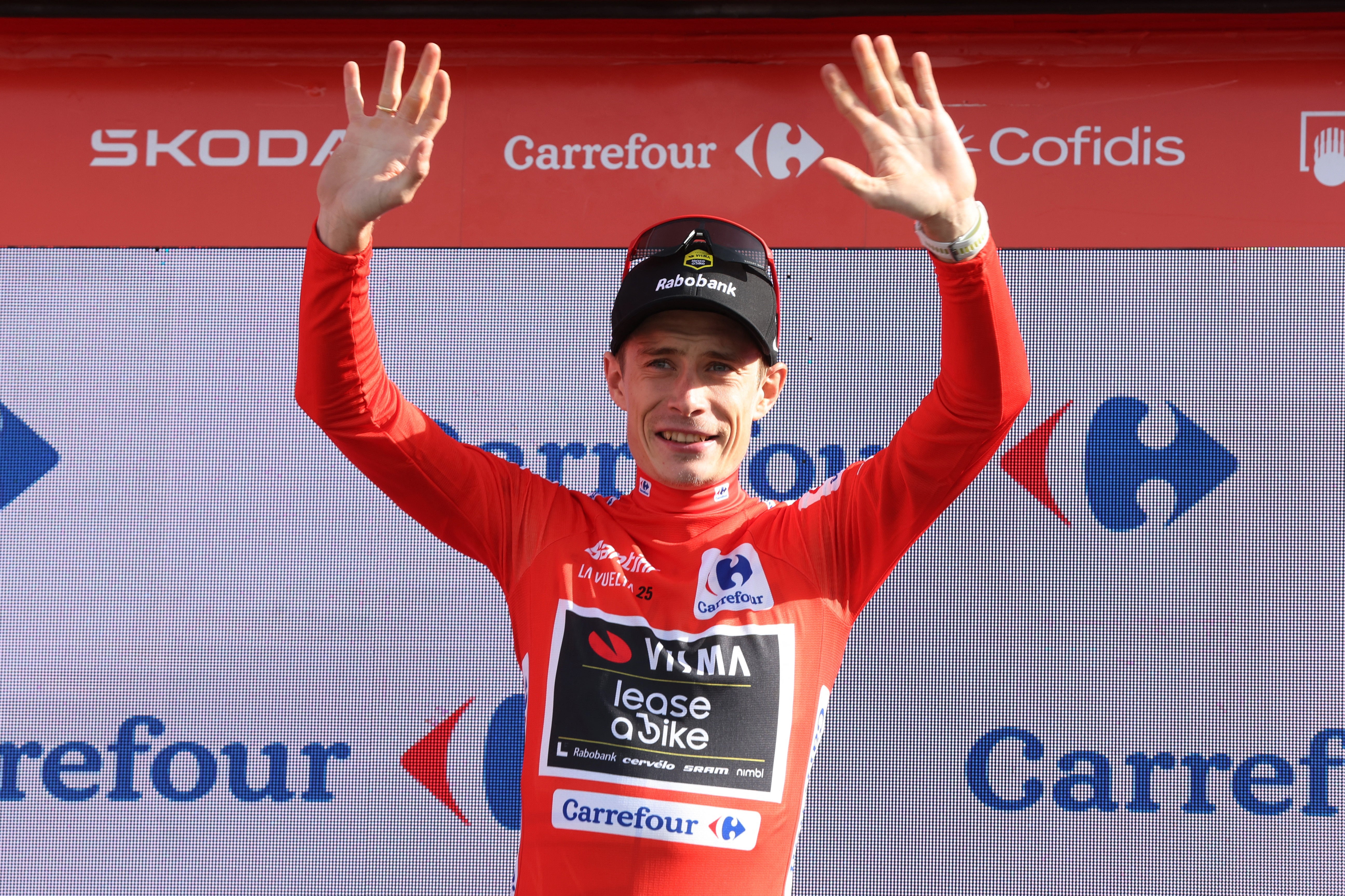Jonas Vingegaard won the race but couldn’t cross the line to celebrate