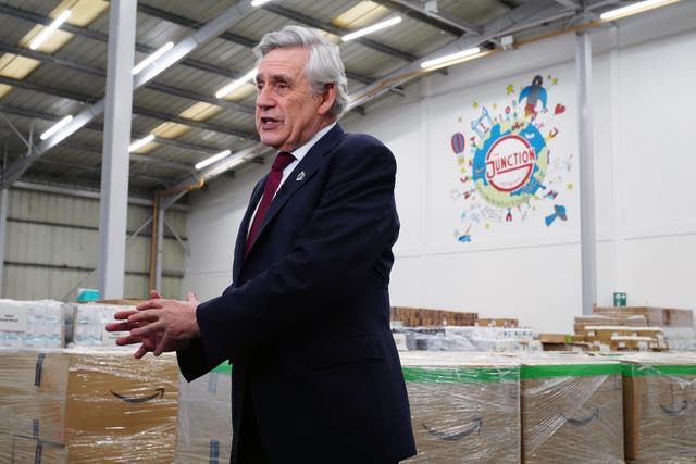 Gordon Brown speaks at the opening of the Junction Multibank in Middlesbrough (Owen Humphreys Media Assignments/PA)