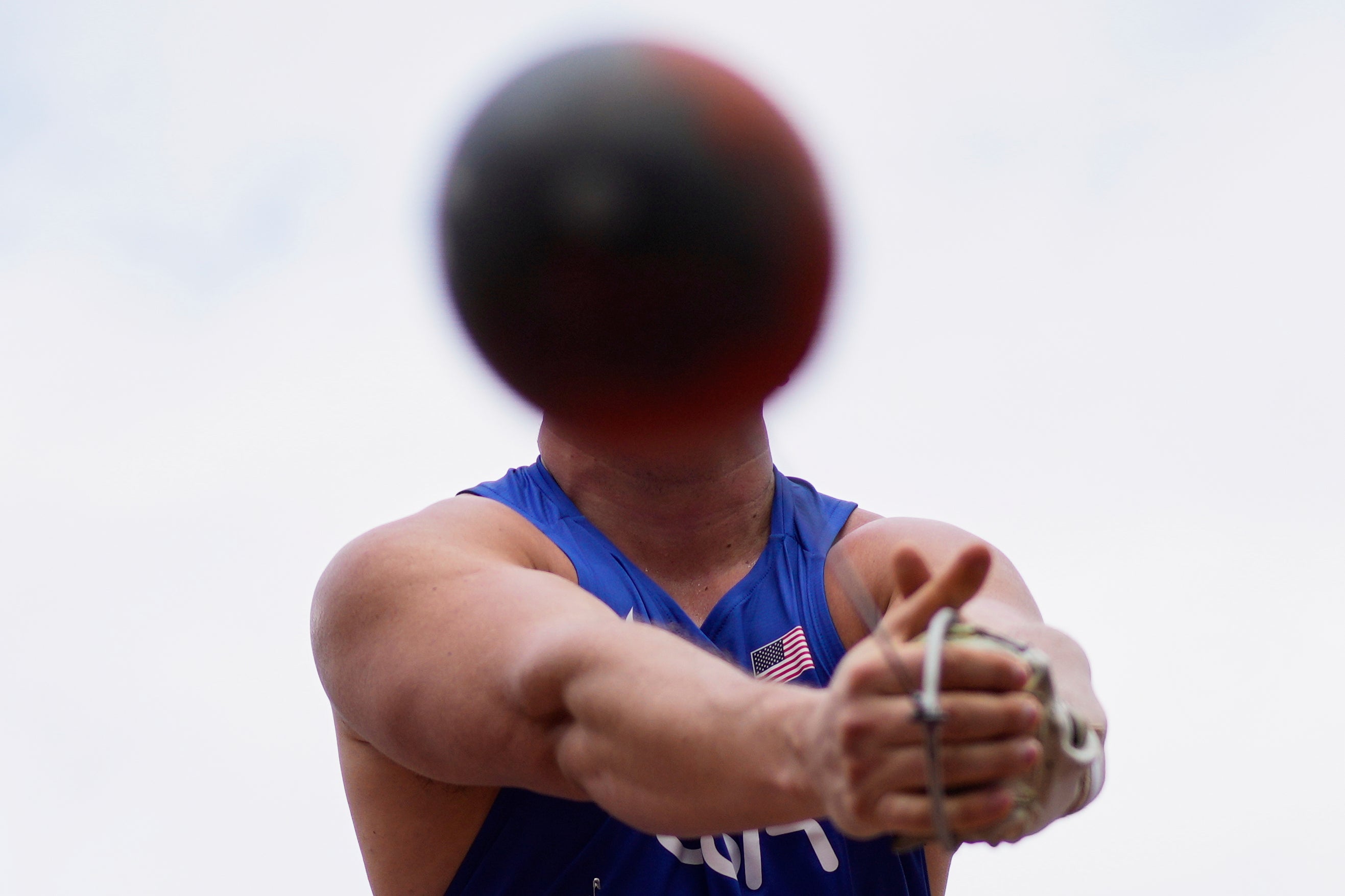 United States' Daniel Haugh goes in the men's hammer throw qualification