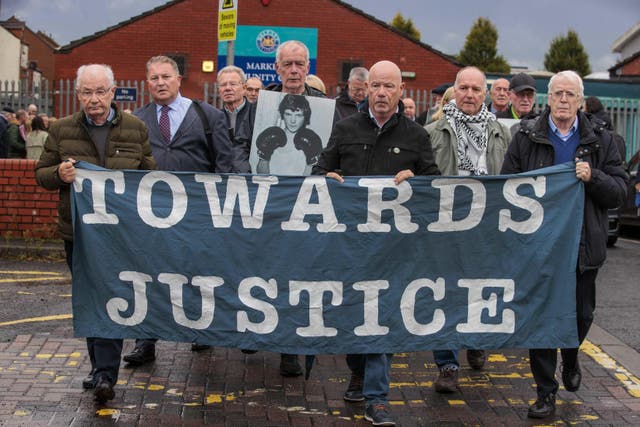 Campaigners in Belfast (Liam McBurney/PA)