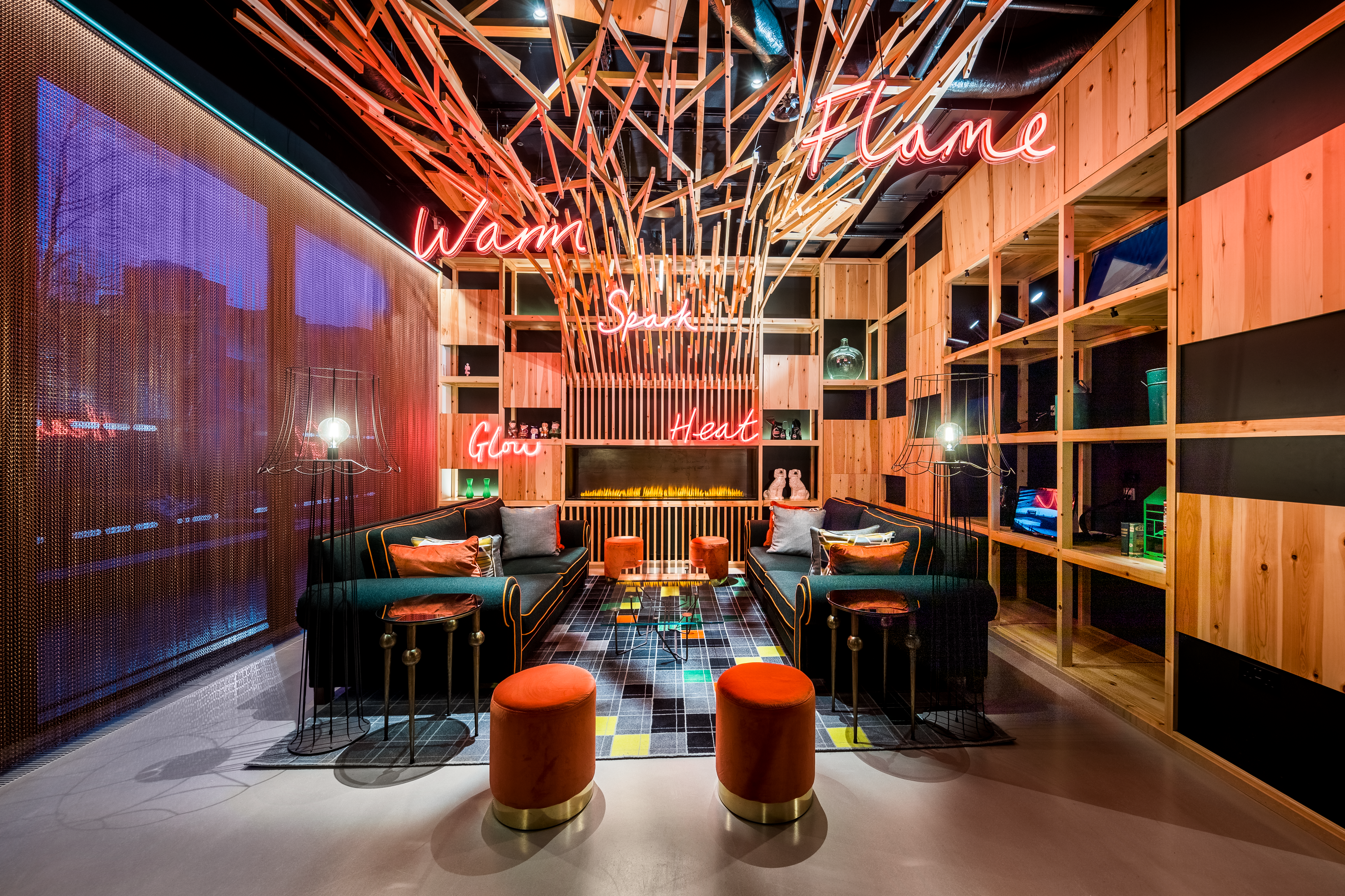 Evening drinks are never dull at the bold and bright nhow bar
