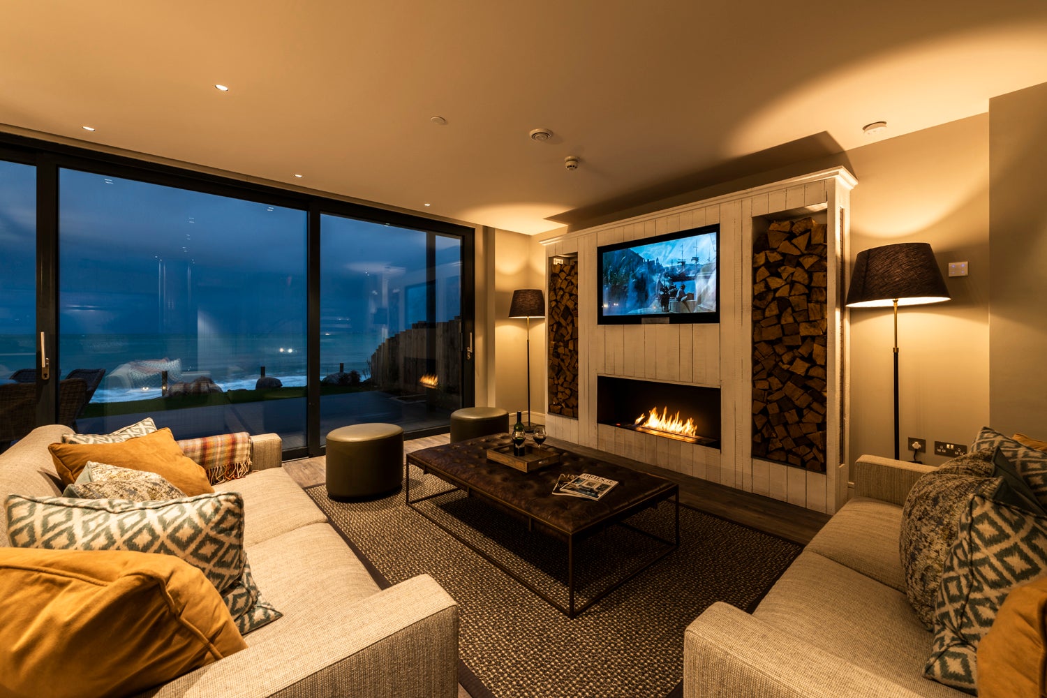 Inside one of Carbis Bay Hotel's beach lodges