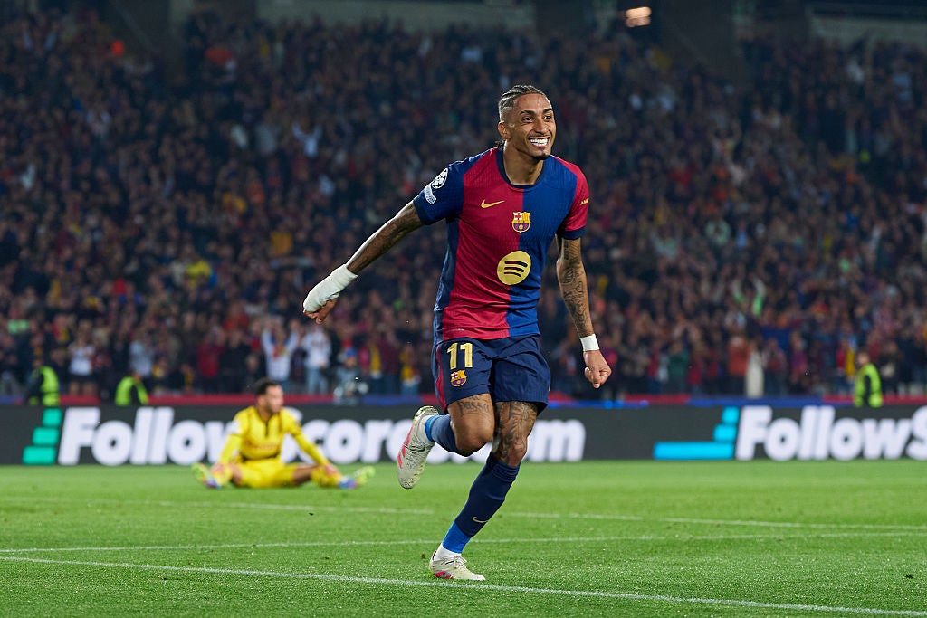 <p>Barcelona forward Raphinha was the joint-top scorer in the UCL last season with 13 goals, alongside Dortmund's Serhou Guirassy</p>