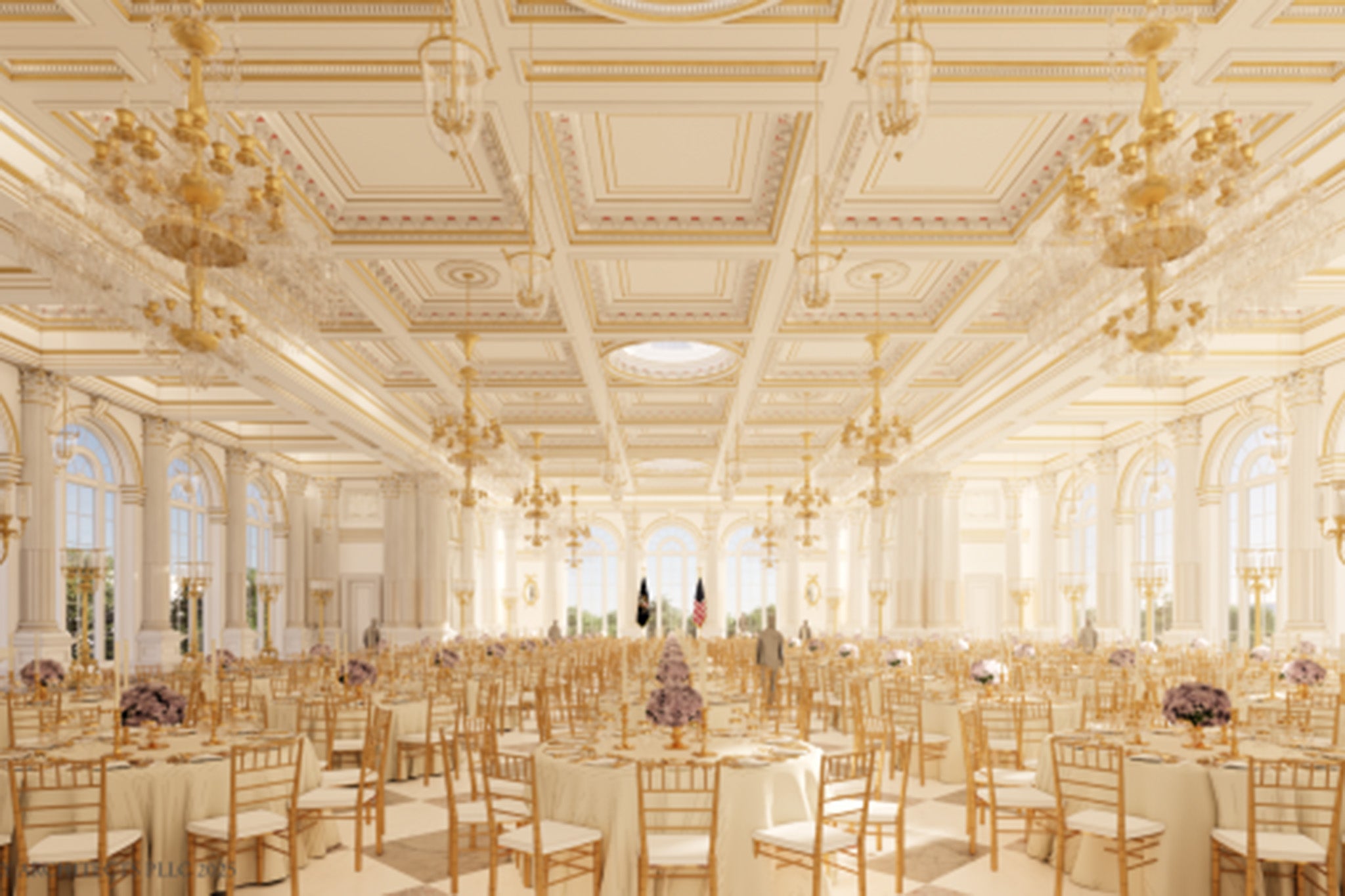 Trump’s ballroom is reported to be costing $200 million to construct. Work on the room will not be stopped because funding for the project is not connected to the 2026 financial year enacted appropriation, sources said