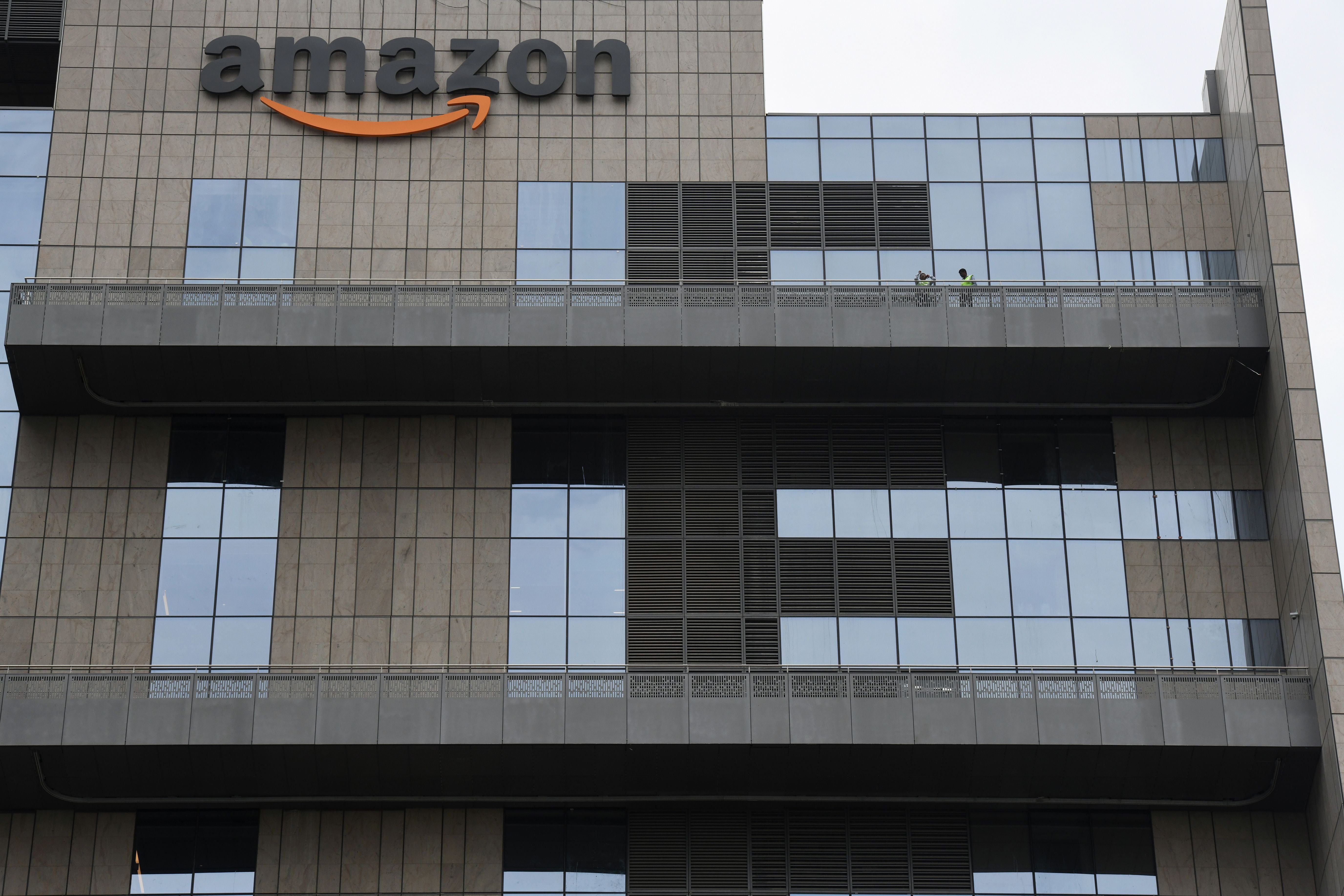 <p>Amazon building in Hyderabad in 2019</p>
