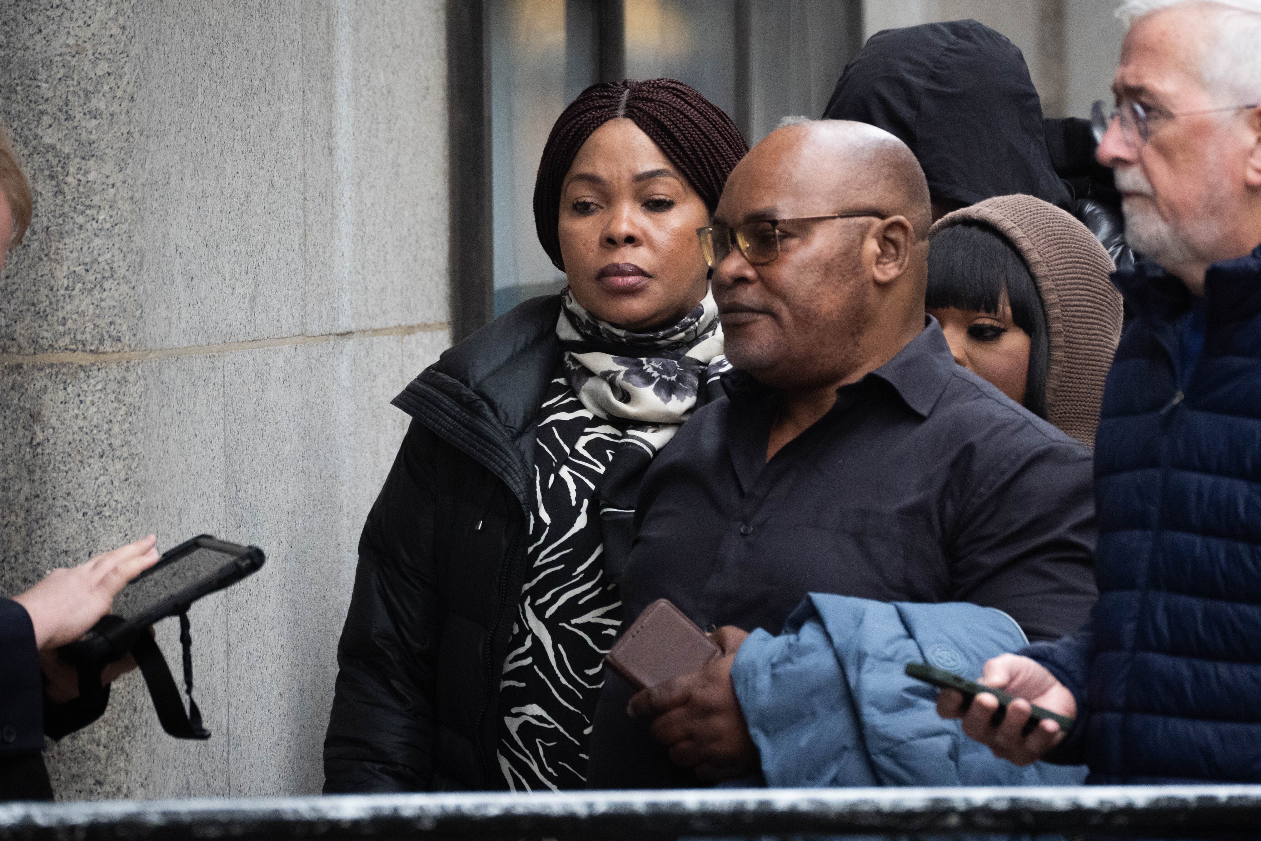 Helen Lumuanganu and Prosper Kaba, the mother and father of Chris Kaba, attended the Old Bailey during Martyn Blake’s trial (James Manning/PA) (PA Archive)