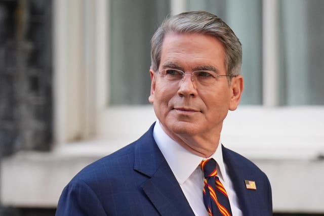 US secretary of the treasury Scott Bessent leaving Downing Street, central London, after a financial services roundtable event as part of President Donald Trump’s state visit to the UK (James Manning/PA)