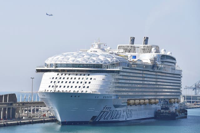 <p>Royal Caribbean’s Wonder of the Seas cruise ship returned to port in Miami hours after it left to bring two passengers who were injured in a fight to the hospital, according to reports</p>