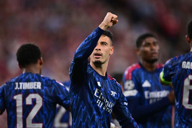 Gabriel Martinelli was Arsenal’s matchwinner in Bilbao (Miguel Oses/AP)