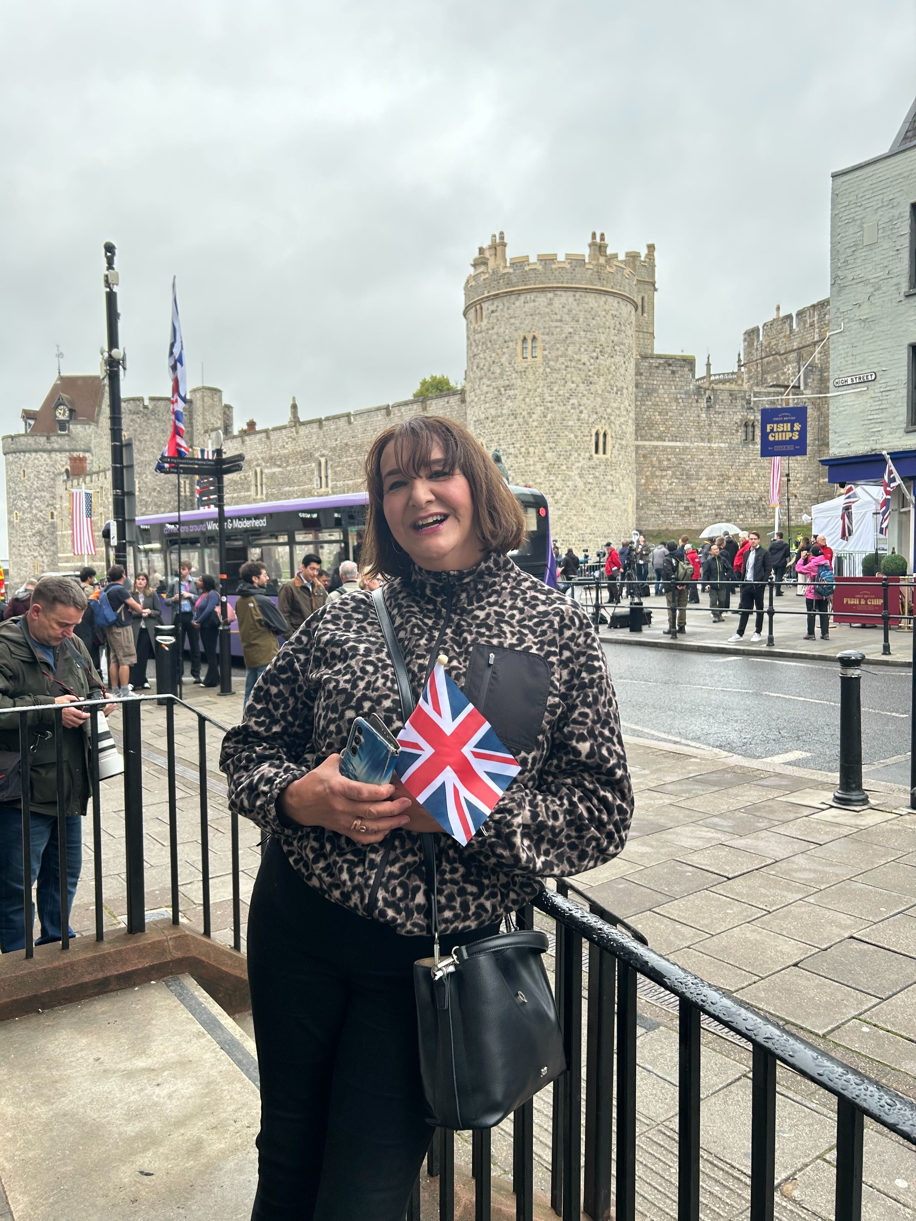 ‘A top man: Heather Dargie-Doug was out showing her support