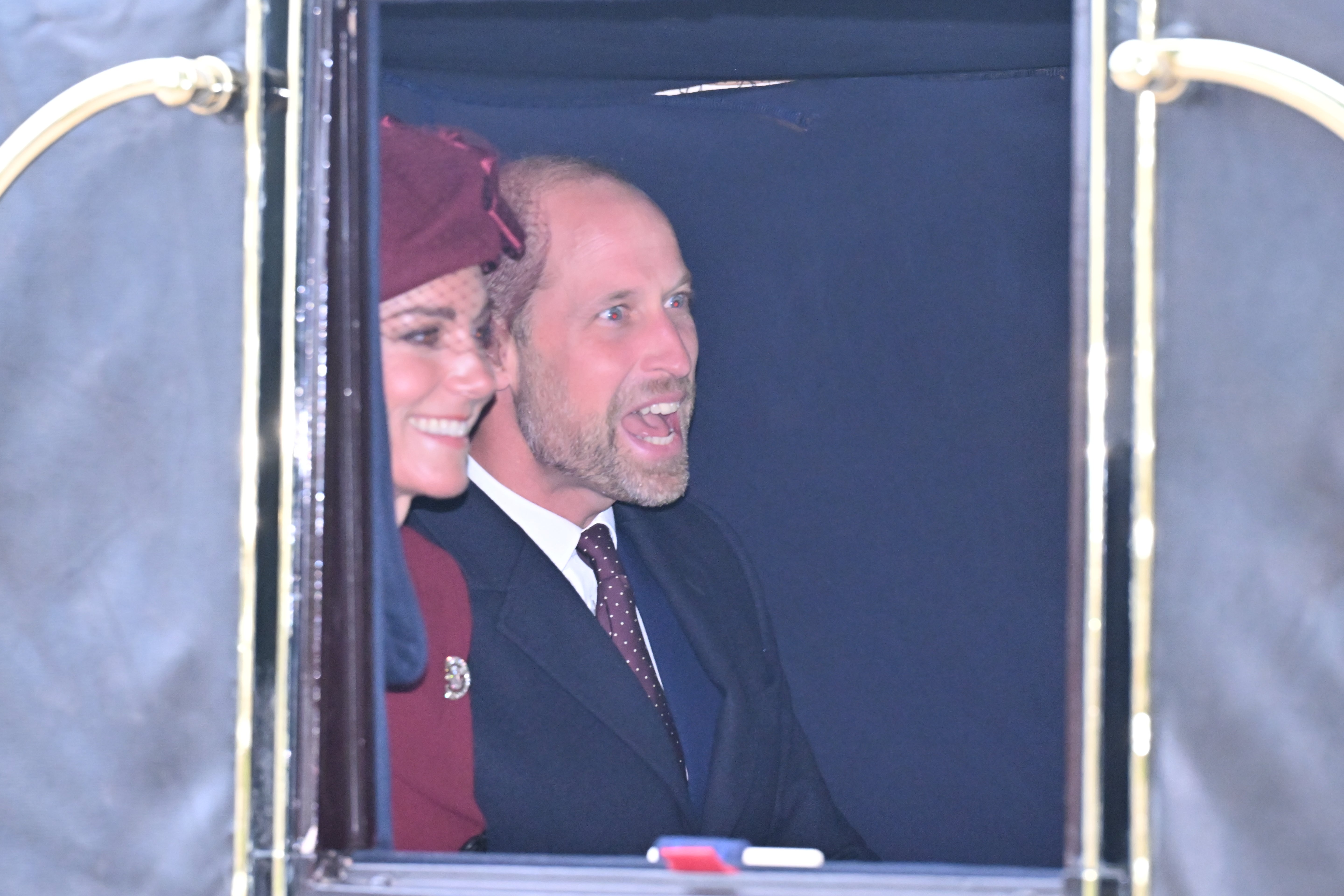The Prince and Princess of Wales during the carriage procession to Windsor Castle