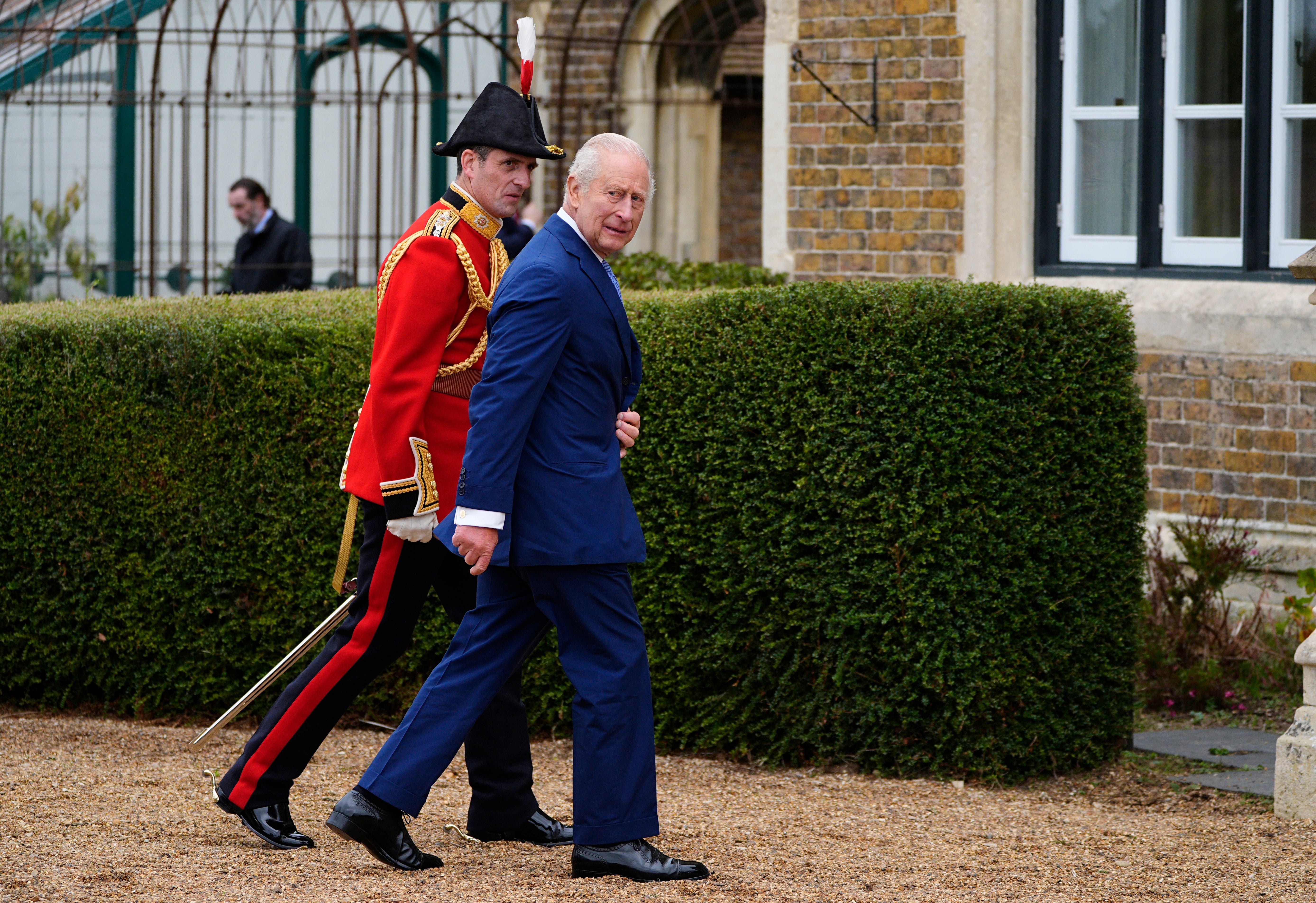 The King and Queen have just arrived in preparation for formally welcoming the Trumps in Windsor in a few minutes