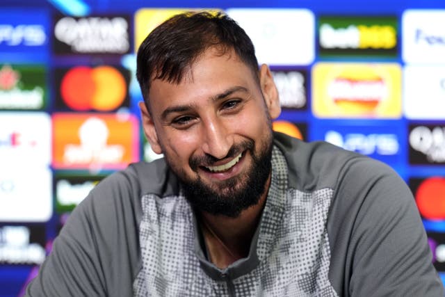 <p>Gianluigi Donnarumma during a press conference on Wednesday (Nick Potts/PA)</p>