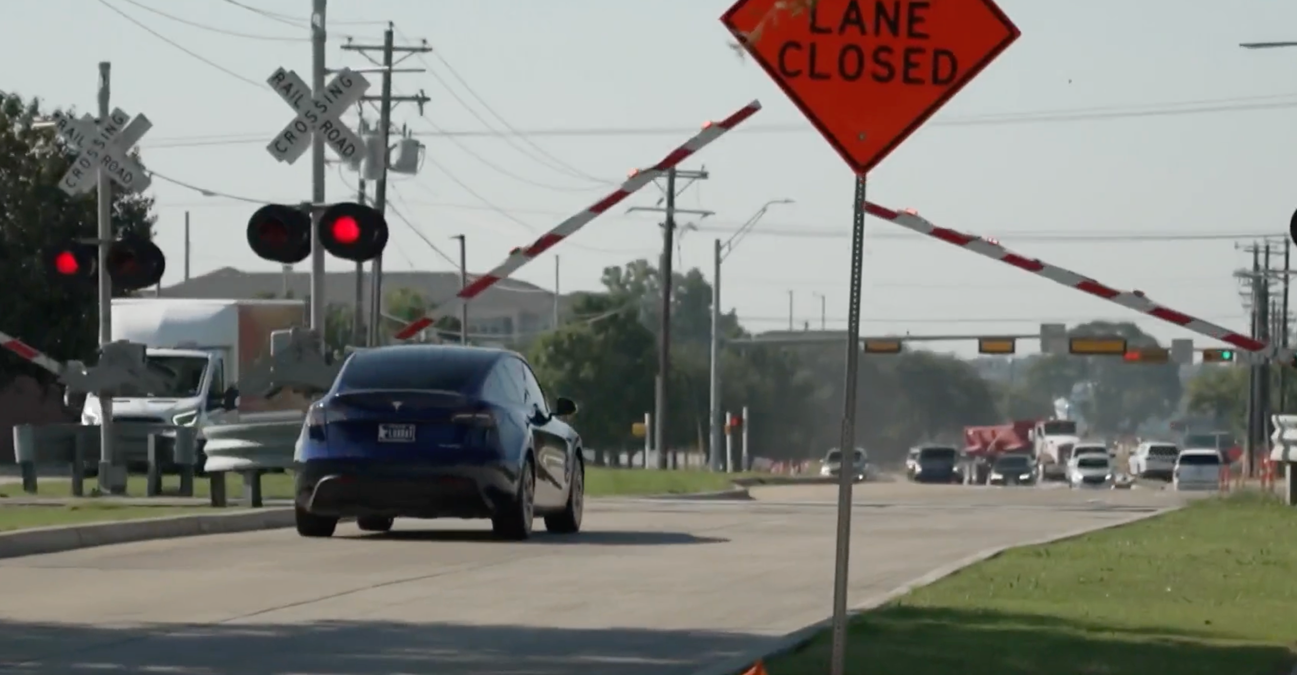 Several Tesla drivers allege the car’s self-driving technology is doesn’t always detect railroad crossings.