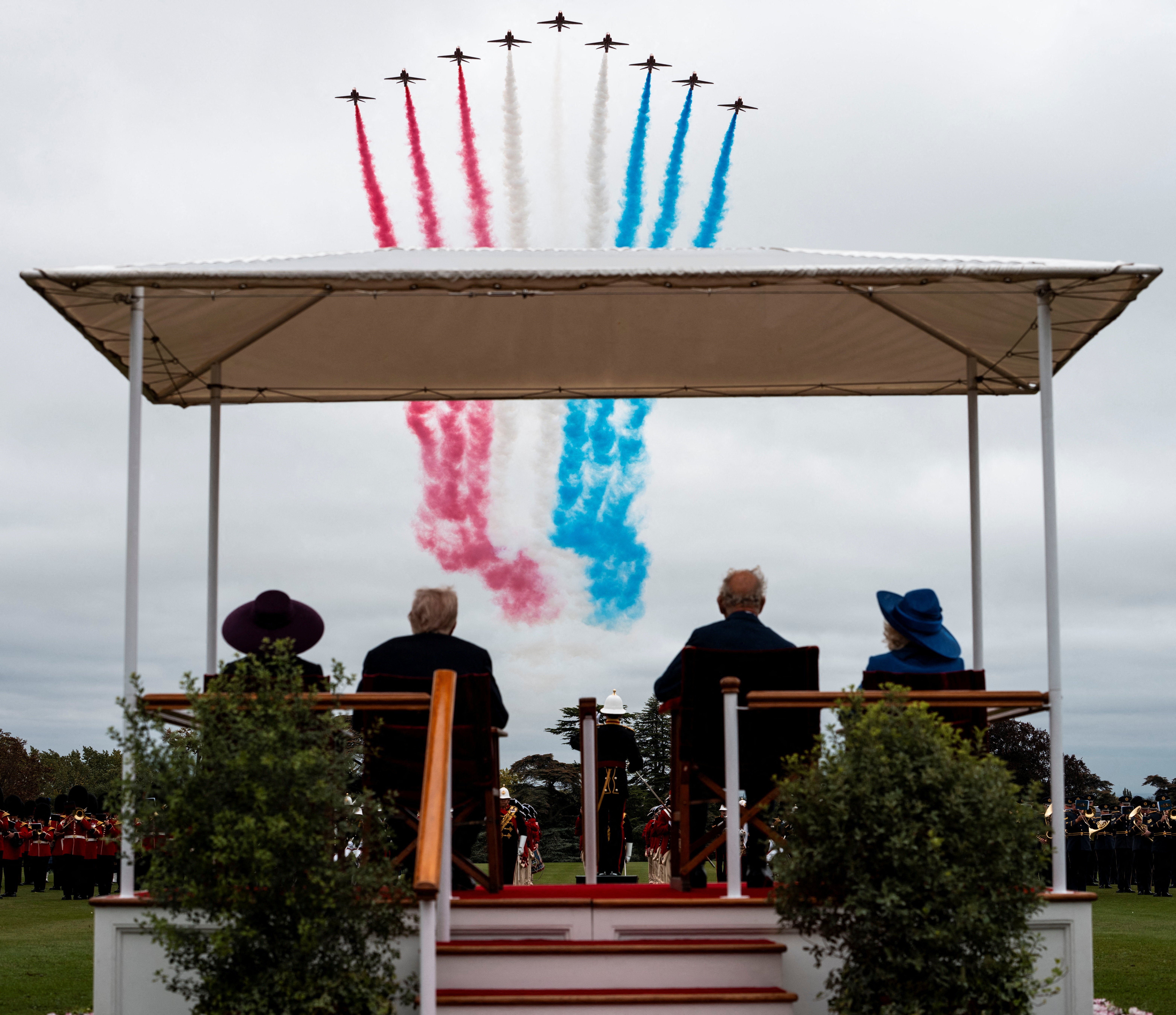 The Red Arrows flew over Windsor Castle