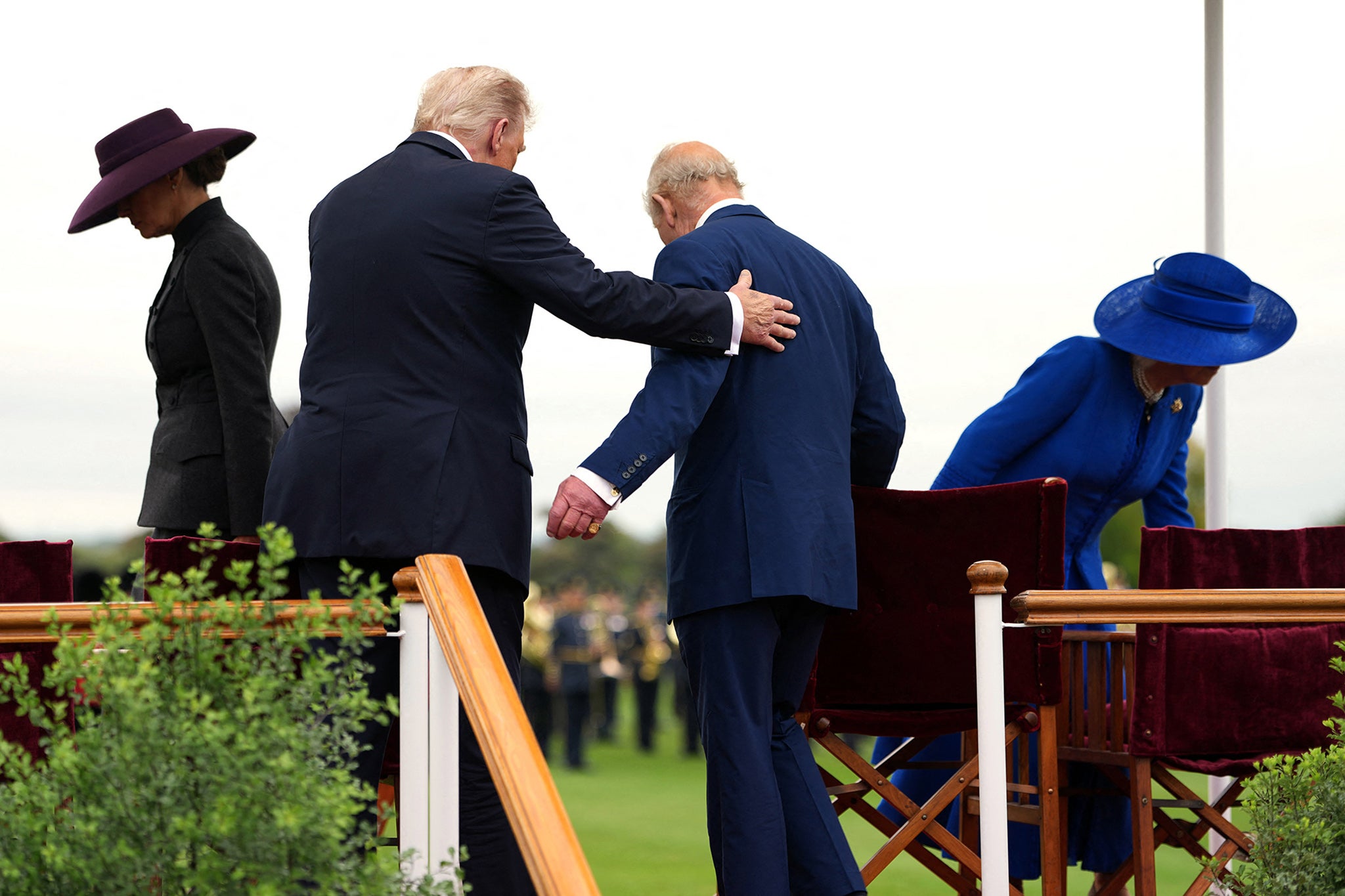 The president and first lady joined the King and Queen for the Beating Retreat