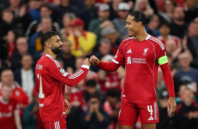 <p>Mo Salah and Virgil van Dijk signed new Liverpool contracts in April</p>
