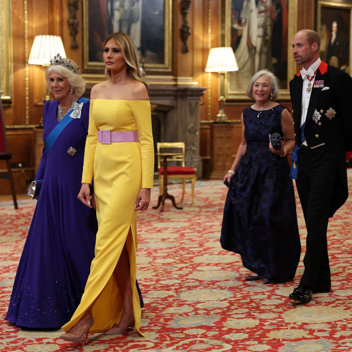 melania's lime green dress MelaniaTrump at the Republican National Convention - August 27, 2020 Wearing #Valentino | Lime Green Pliss Midi Cape Dress