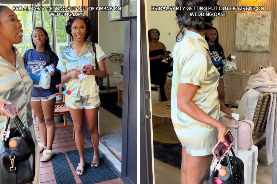 Bride Tierani and her bridal party were kicked out of an Airbnb while getting their hair and makeup done just hours before her wedding