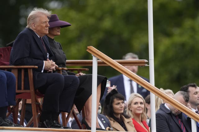 Donald Trump and First Lady Melania Trump at Windsor Castle on day one of the president’s second state visit to the UK (Andrew Matthews/PA)