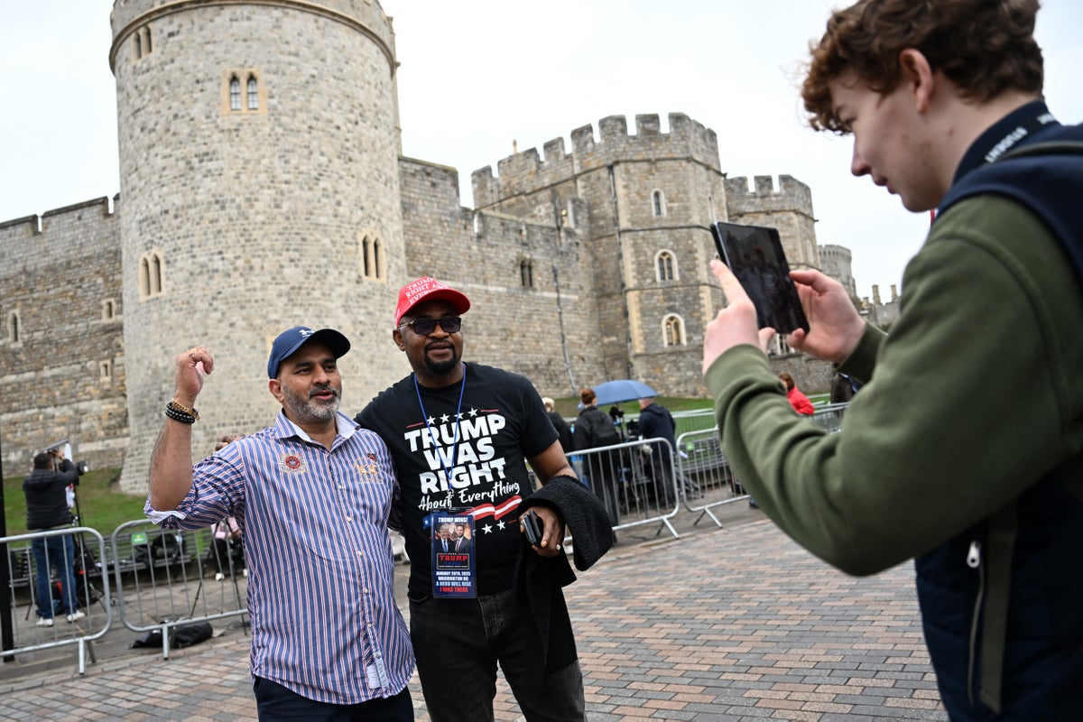 He's the big boss!' Trump supporters line Windsor streets for state visit