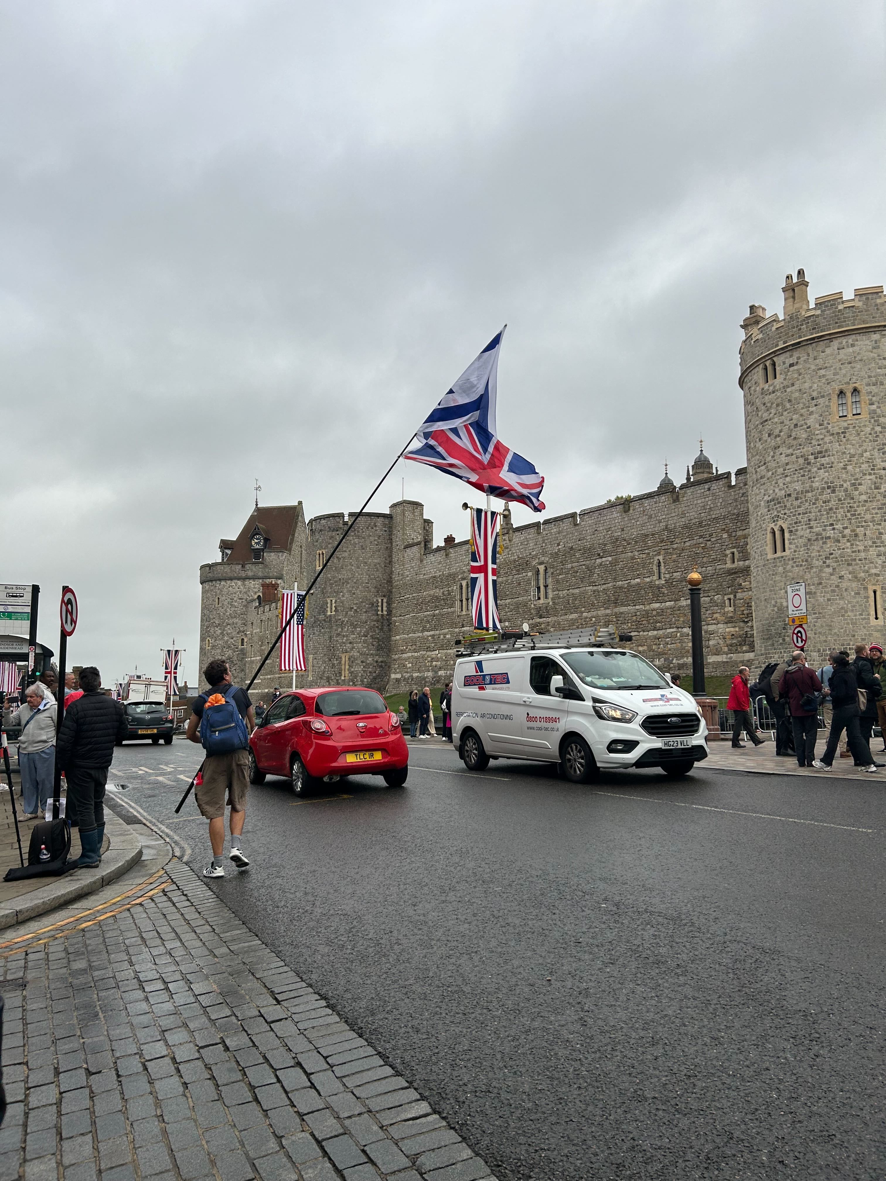 Supporters and protesters are out in Windsor on Wednesday