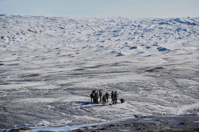 <p>Danish military forces participate in an exercise with hundreds of troops from several European NATO members in Kangerlussuaq, Greenland</p>