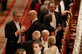 First Minister John Swinney speaking with Prime Minister Sir Keir Starmer at Wednesday evening’s event