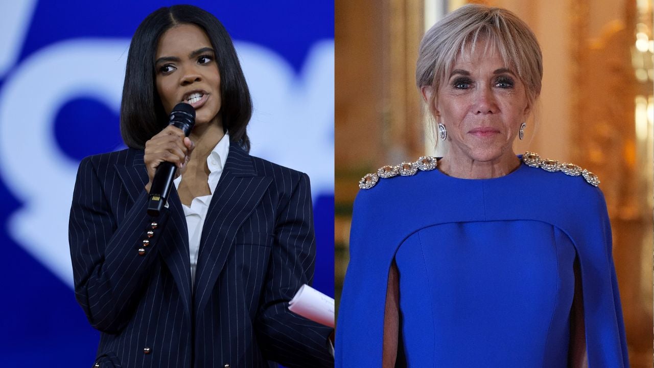 <p>Youtuber and influencer Candace Owens (left) has repeatedly made bizarre claims about the French first lady</p>
