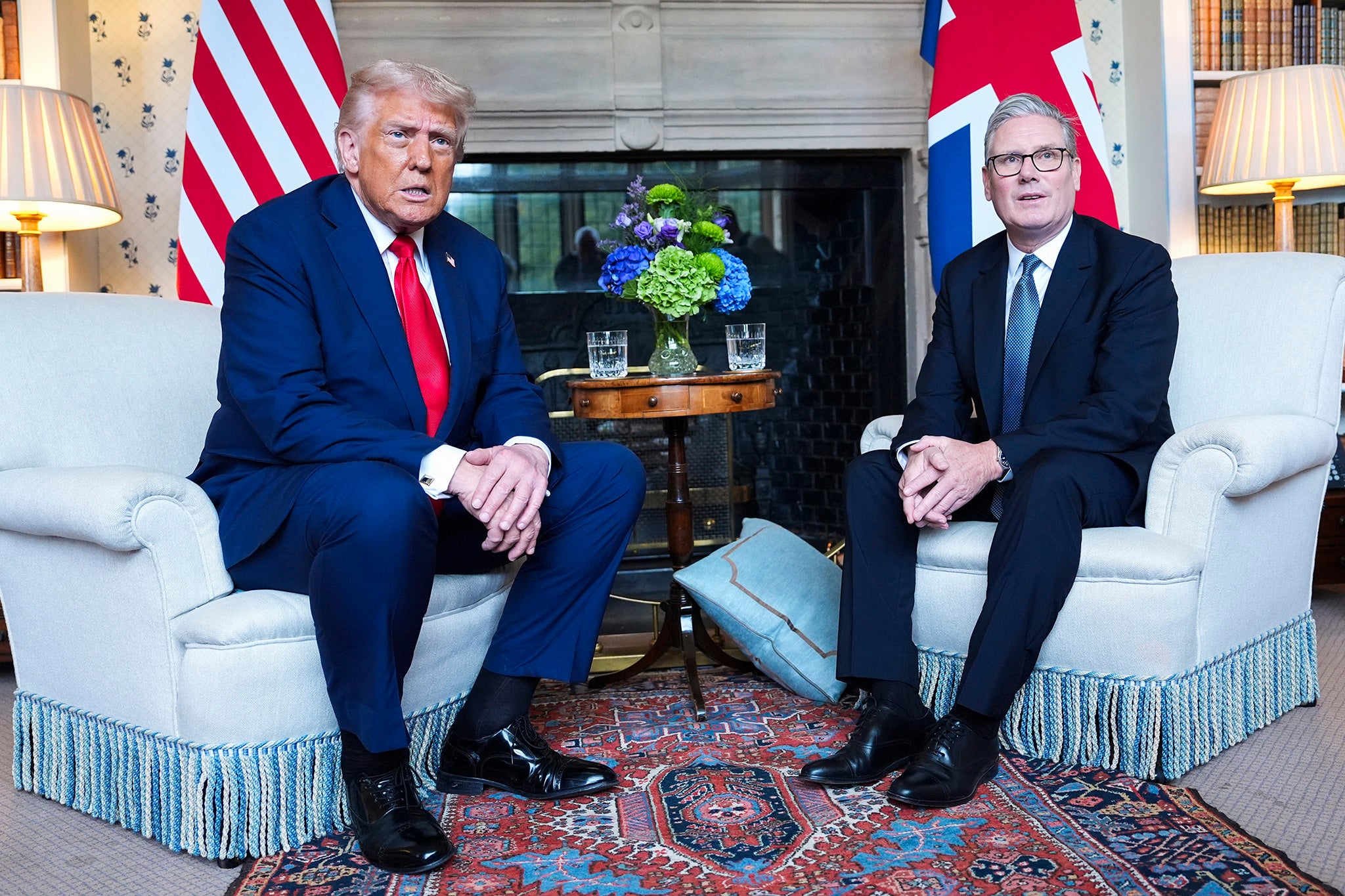 President Donald Trump meets Britain's Prime Minister Keir Starmer at Chequers
