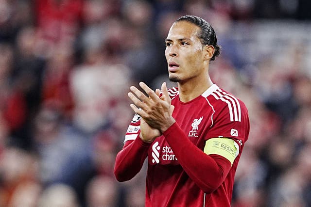 Virgil van Dijk wants to see improvements in Liverpool’s defending (Peter Byrne/PA)