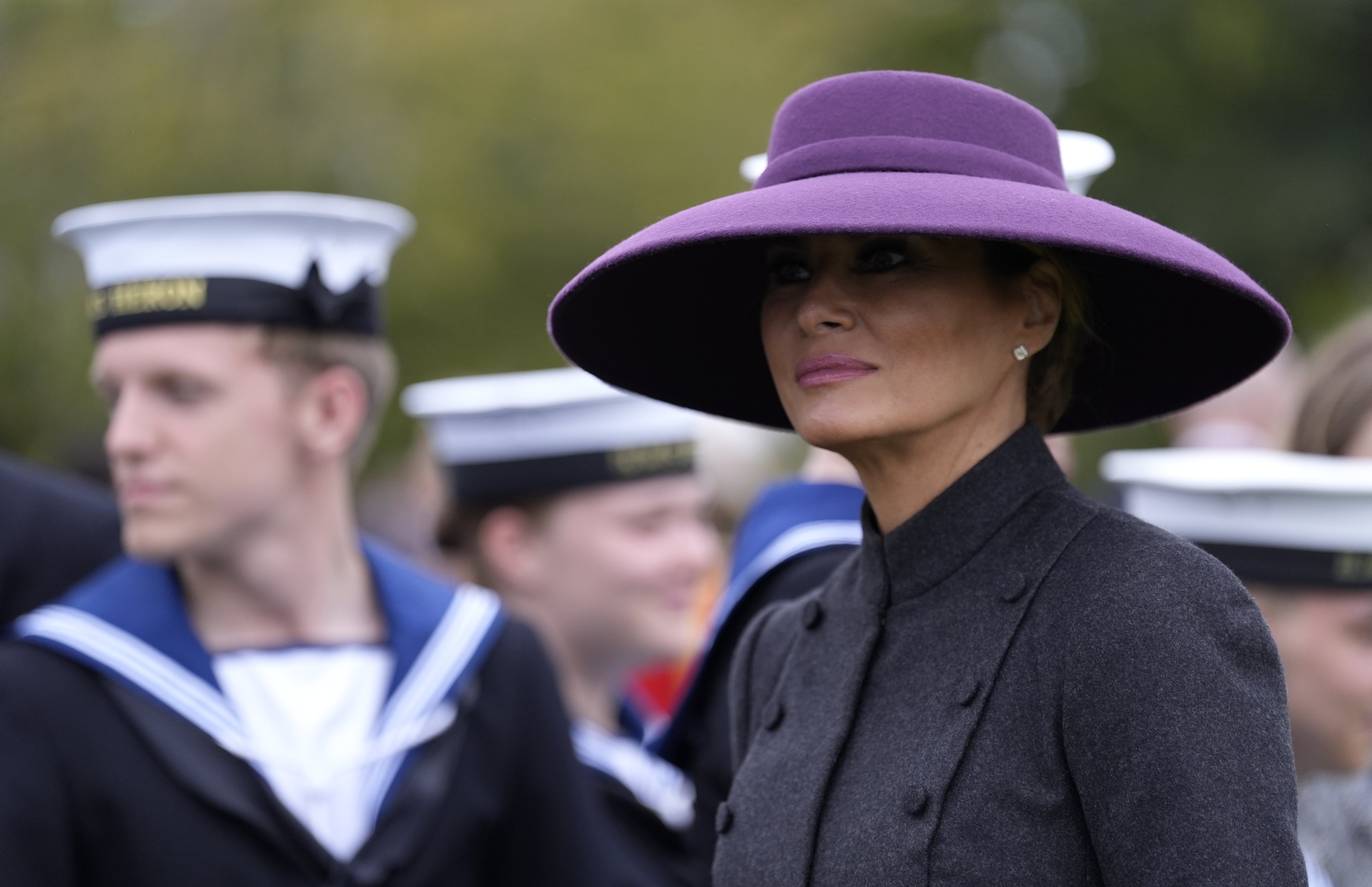 Melania’s low hat almost hid her eyes. But why?