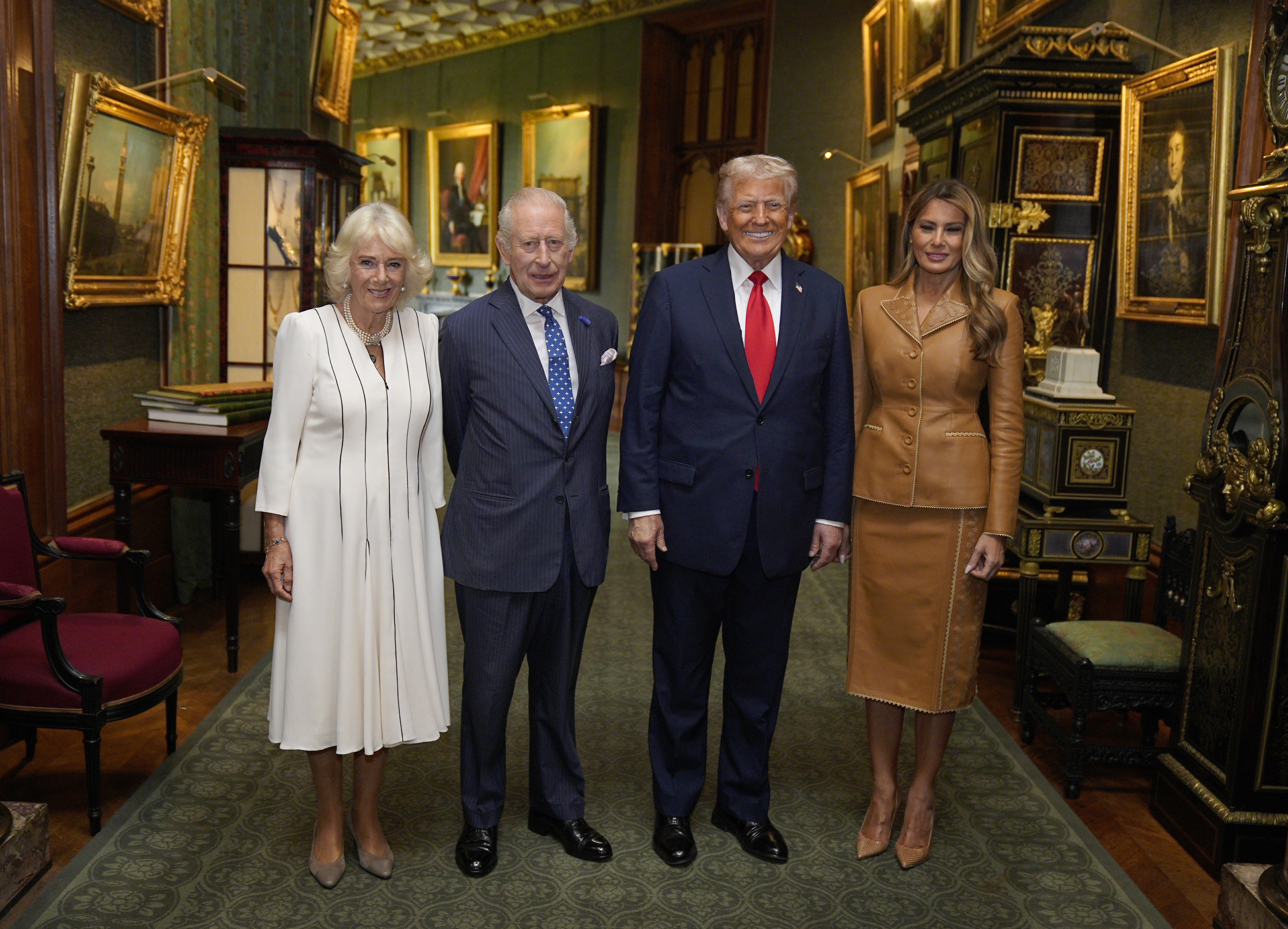 The skeskin pumps she wore were by Manolo Blahnik – a designer also loved by the Princess of Wales