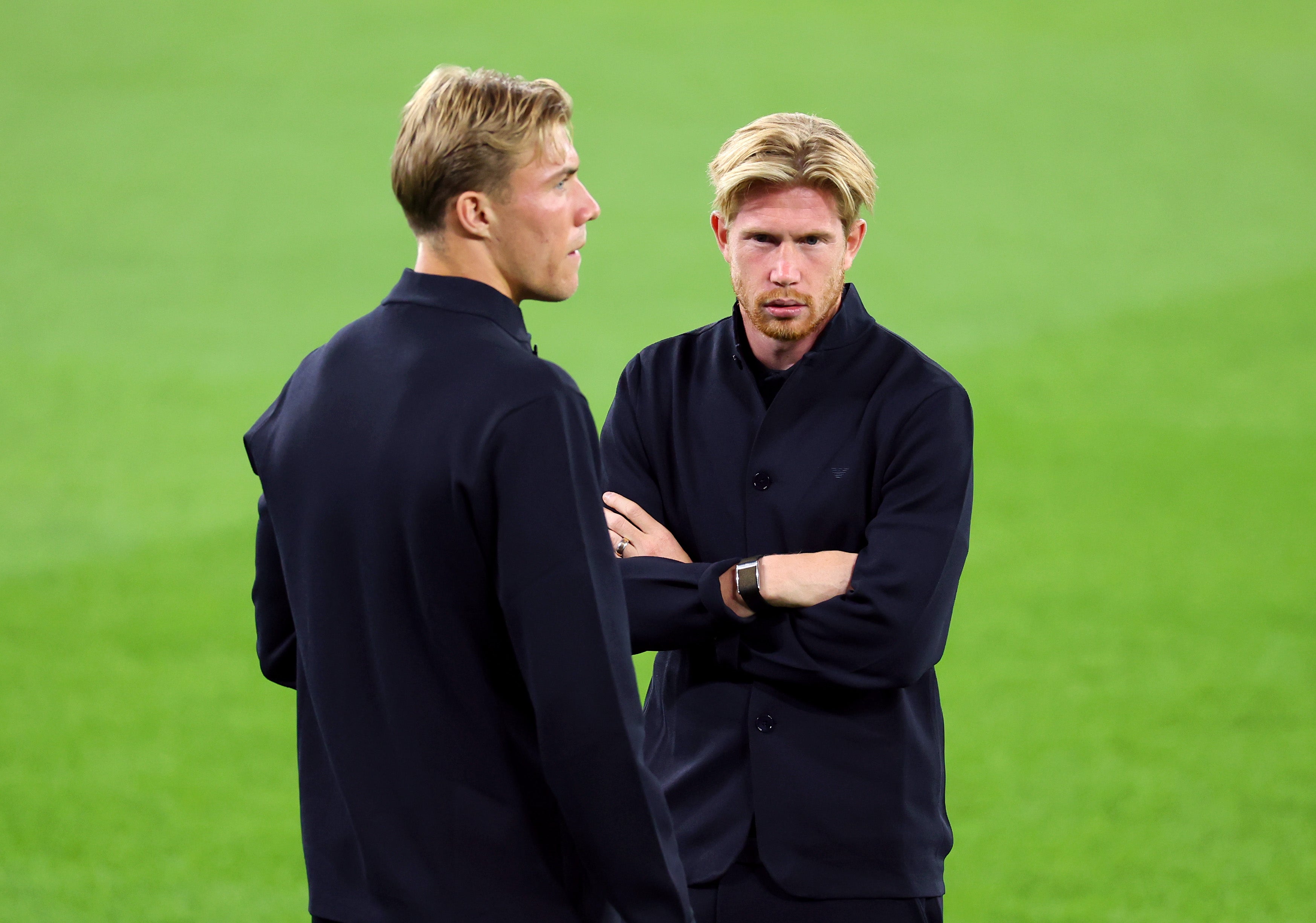 De Bruyne chatted with Napoli striker Rasmus Hojlund