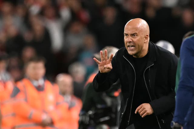 <p>Arne Slot praised Liverpool's mentality after his team scored late on to beat Atletico Madrid</p>